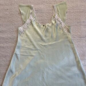 Oscar De La Renta Pink Label Mint Green Slip Dress